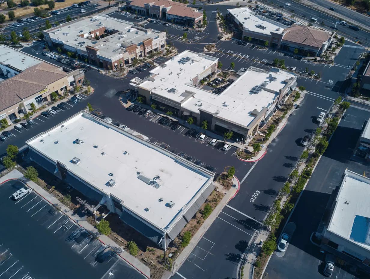 Aerial view of a multi-location retail and commercial portfolio